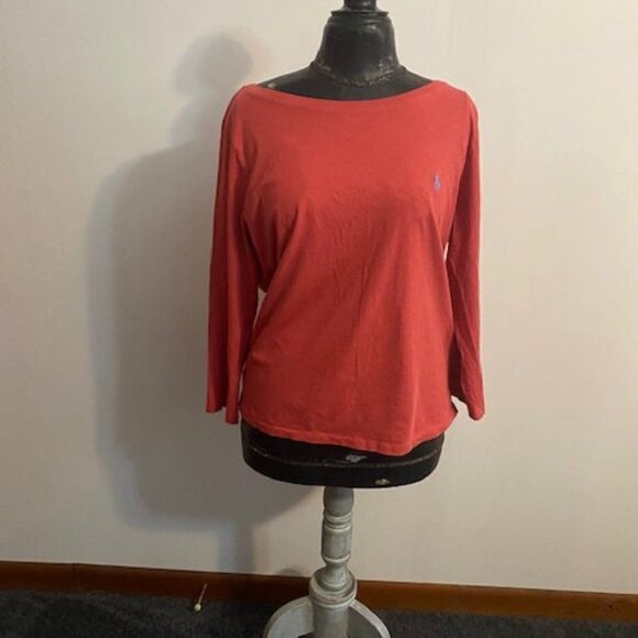 Polo by Ralph Lauren Coral long sleeve tee, size XL - Picture 1 of 3